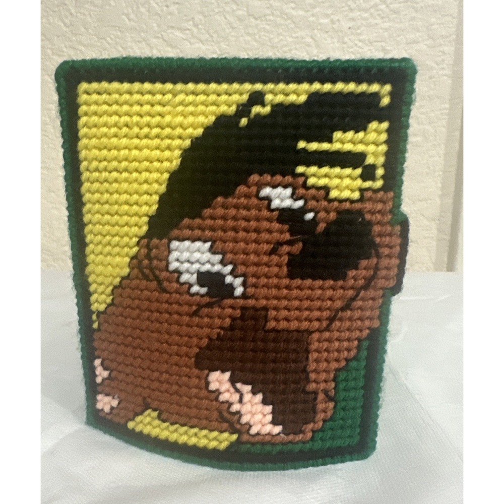 Vtg Speedy Gonzalez Handmade Needlepoint Tissue Box Holder Warner Brothers